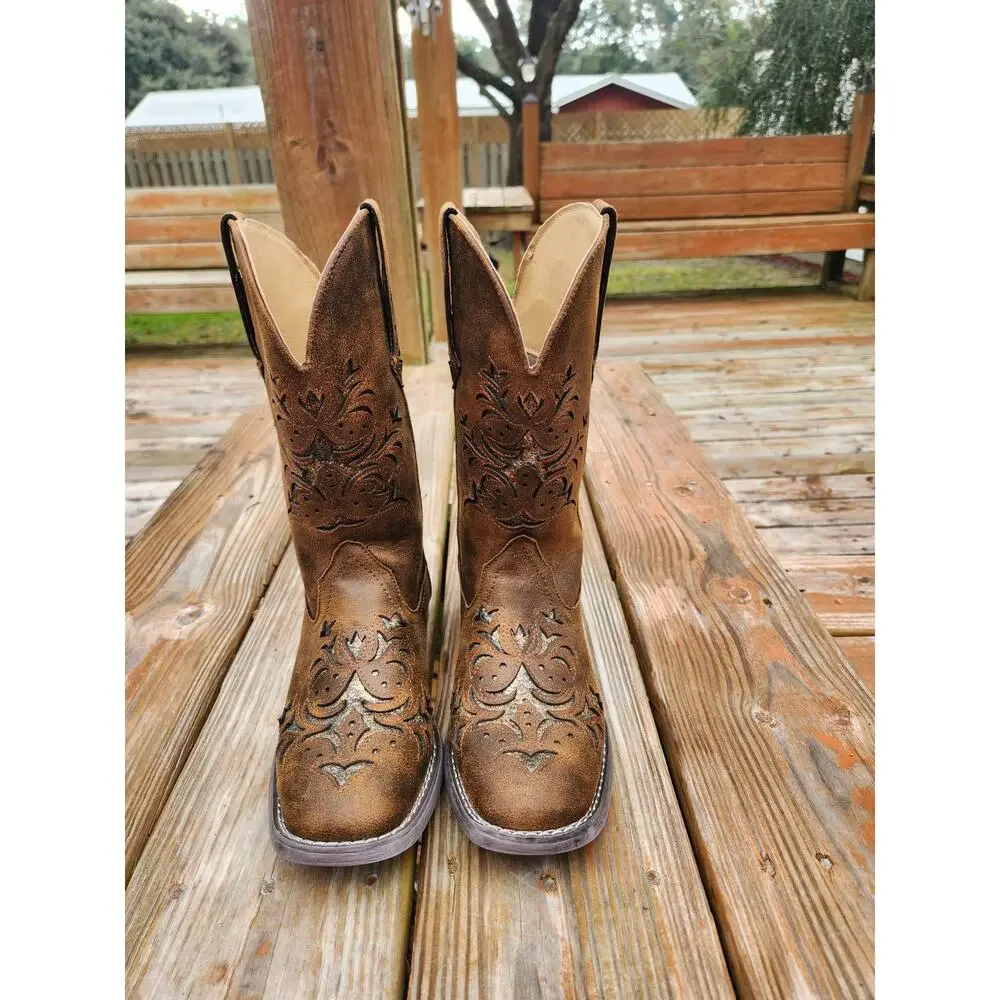 Roper Women's Kennedy Western Fashion Boots Brown Sz 6
